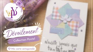 Carte originale à 8 côtés 🌸 Collection Douceur Pastel d'Yva Passion