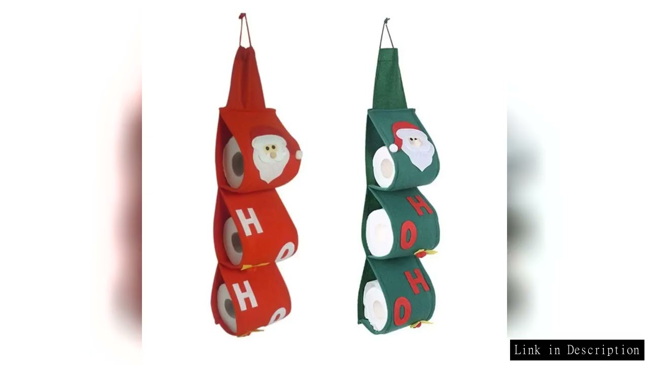 F92B Christmas Toilet Paper Roll Storage Bag Santa Towel Holder Papers