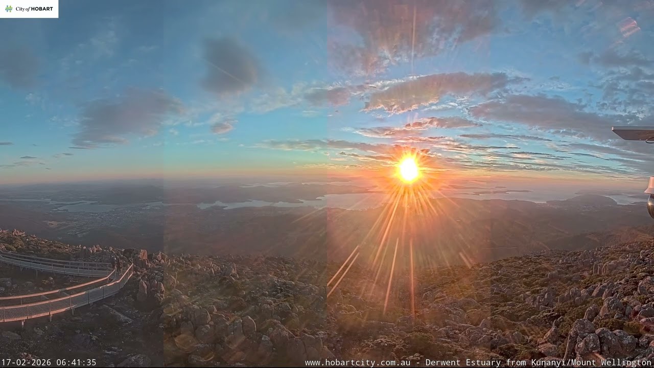 Hobart 🇦🇺 Mountain View Time Lapse ☀️ (Kunanyi / Mount Wellington) - February 17 2026