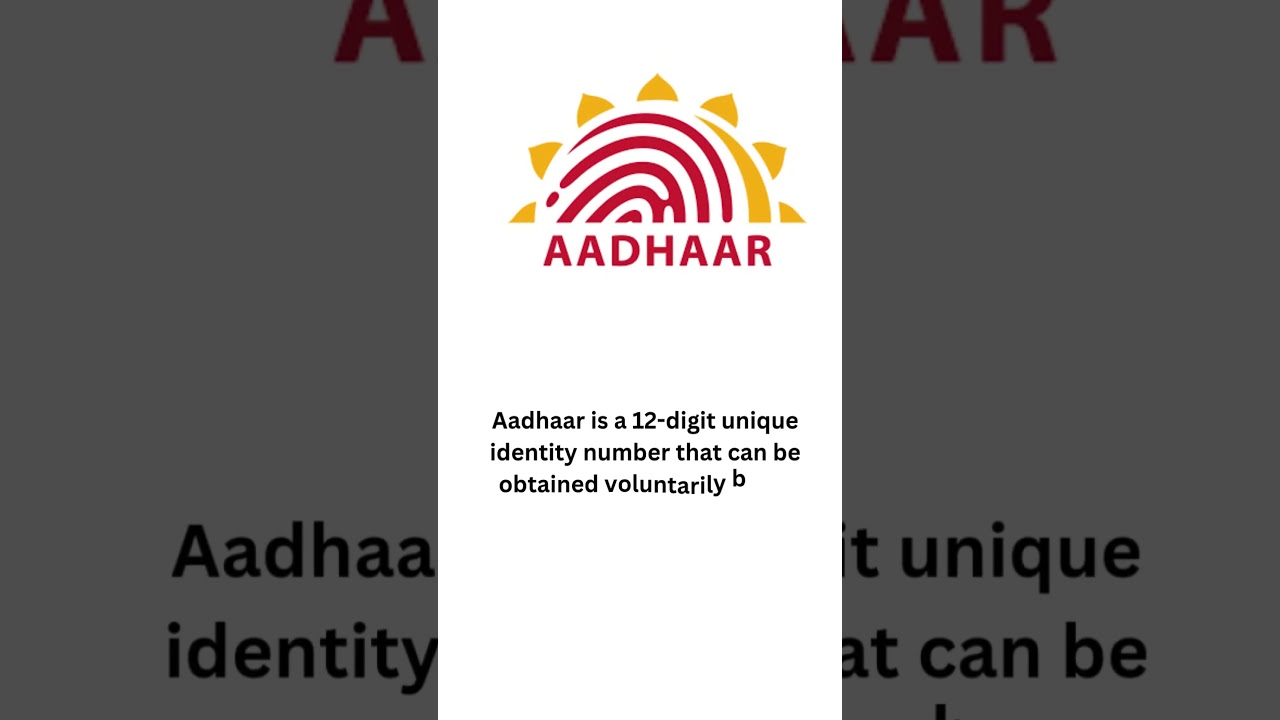 aadhaar 12 digit unique identity number 