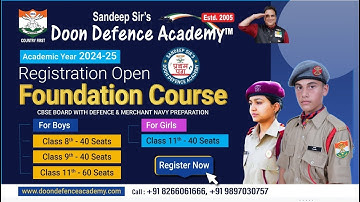 Registrations Open 2024-2025 At Sandeep Sir’s Doon Defence Academy Begin For Pratham Pag