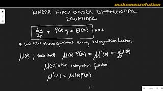 Ode Linear First Order Differential Equations, The Secret Background