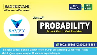 Probability in One Shot | Class 10 Math | Direct Cut to Cut | Sanjeevani