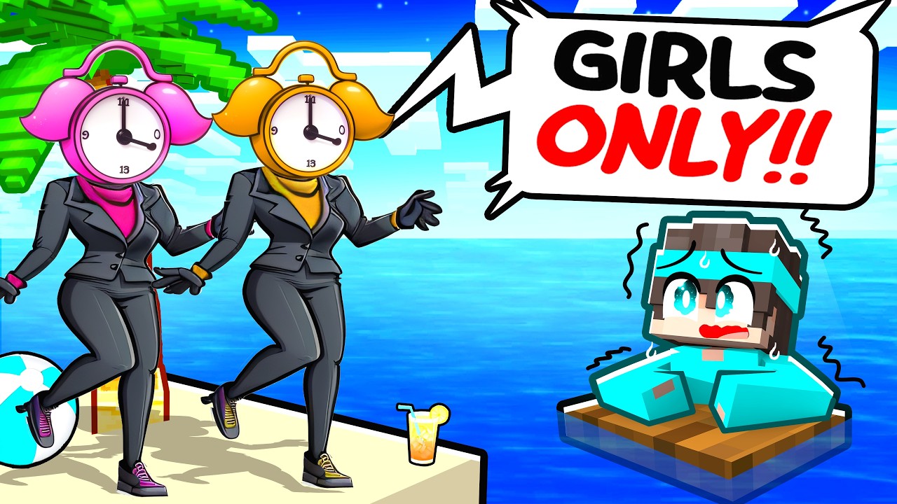 LOCKED on CLOCK WOMEN ONLY ISLAND in Minecraft!