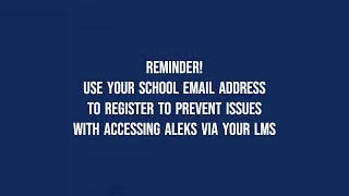 McGraw Hill ALEKS: Student Registration via Financial Aid Code
