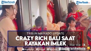 Potret Maharani Kemala Crazy Rich Bali Saat Rayakan Imlek, di Tangannya Banyak Tumpukan Angpao Merah