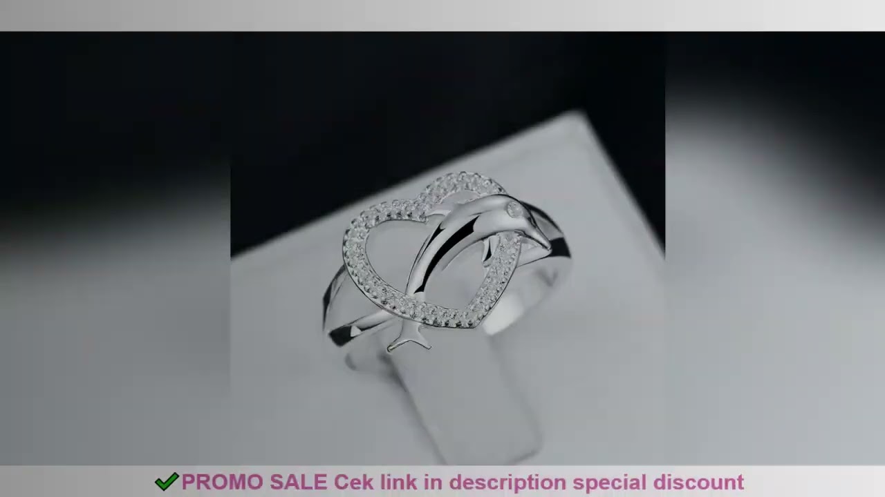 High quality 925 Sterling Silver fine Love dolphins heart Rings For Women Couple gifts Fashion Party