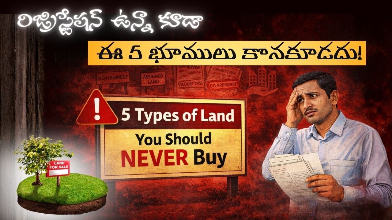 🚨 Registration ఉన్నా Safe కాదు! | ఎప్పటికీ కొనకూడని 5 భూములు | Real Estate Warning Telugu