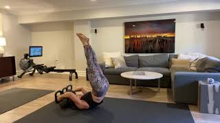 Reverse crunch to leg raise - kettlebell grounded