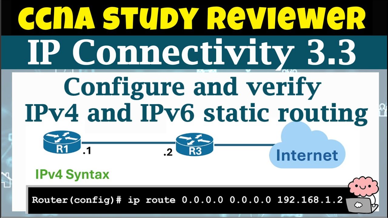 CCNA Study Reviewer - 3.3 IPv4 and IPv6 static routing (with Flashcards)