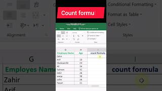 Excel count formula #excel #excelformula #exceltips #shorts #zahirgraphics screenshot 3