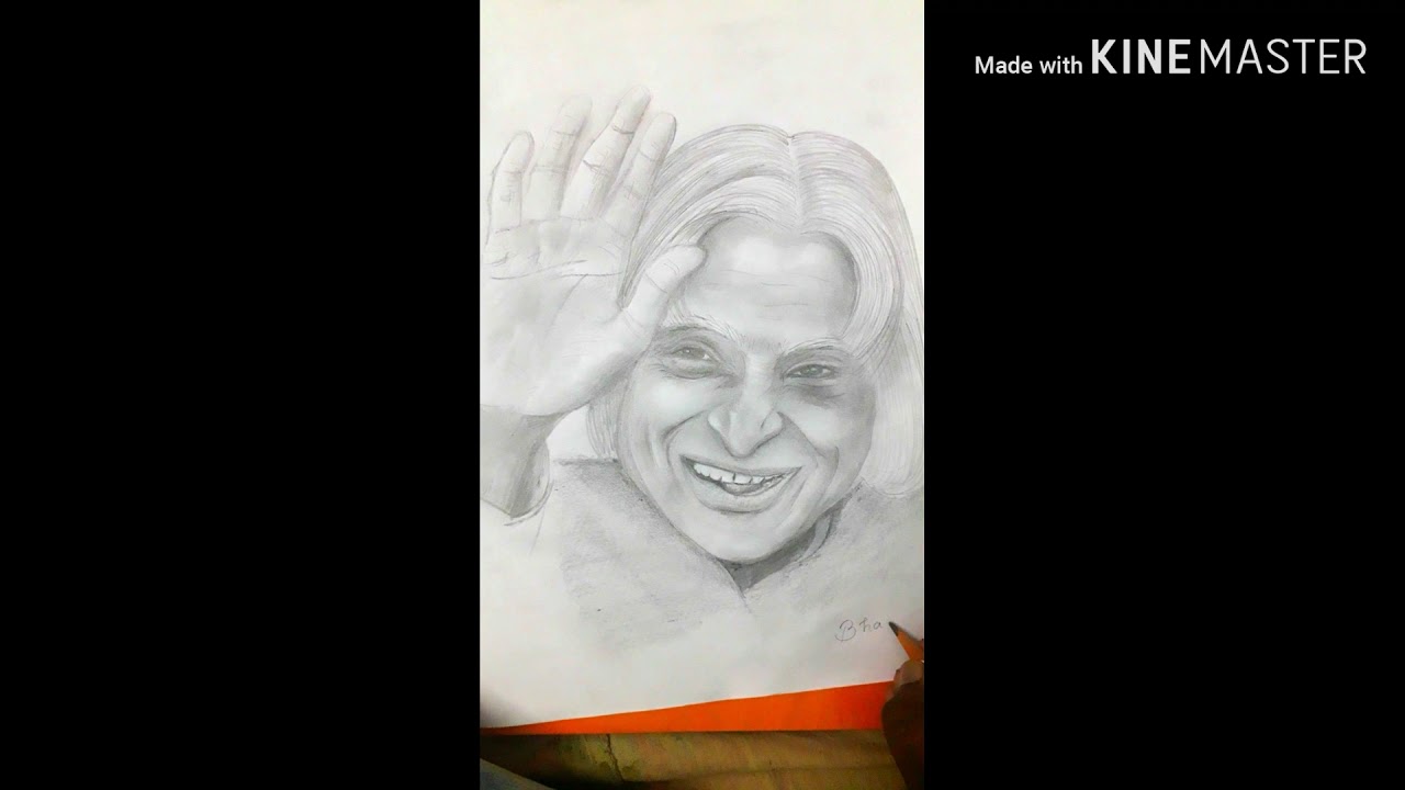 Abdul kalam pencil sketch (easy tutorial) - YouTube
