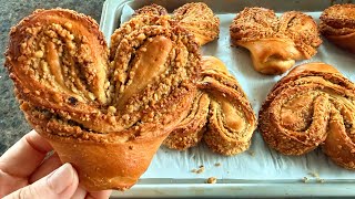 不用费力揉面,不用机器【咖啡核桃酥粒面包】太好吃了|Coffee Walnut Bread, Easy and Delicious