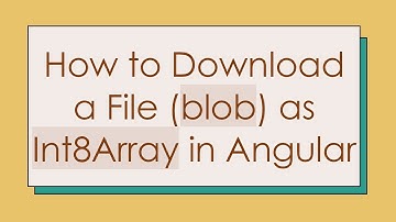 How to Download a File (blob) as Int8Array in Angular