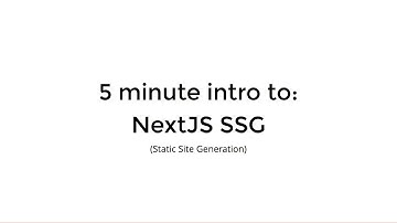 Intro to NextJS Static Site Generation