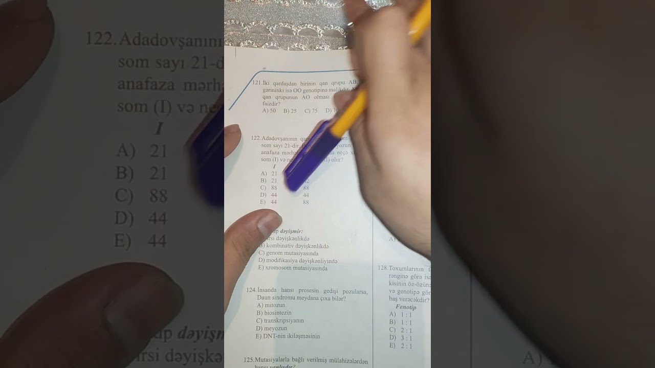 Güvən test toplusu. Genetika 108-132-ci sualların izahı. MİQ hazırlığı. Əlaqə: 055-634-73-41