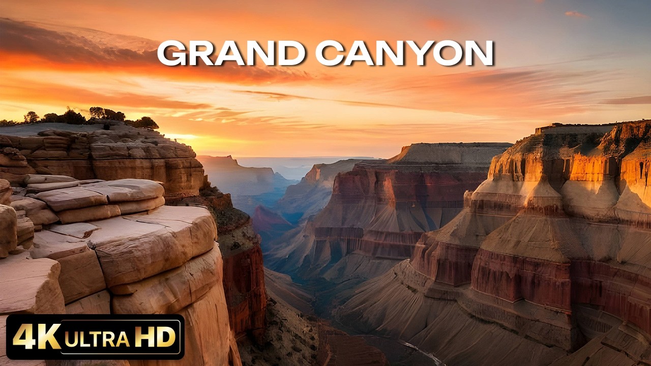 Grand Canyon 4K 🏜 Ambient Relaxing Music for Sleep & Focus (1 Hour)