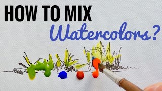 Watercolor mixing techniques/Let watercolor and water mix themselves /techniques for beginners