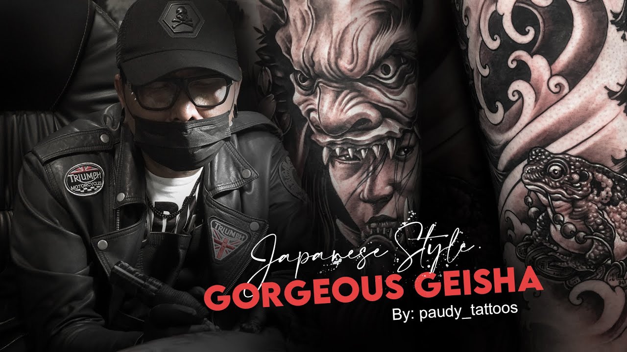 GORGEOUS GEISHA !!! REALIST JAPANESE TATTOO FULL OF DETAIL IN JAPANESE STYLE.