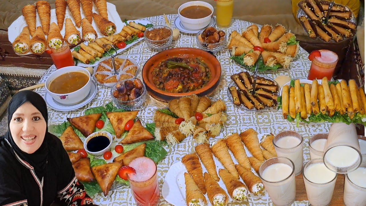 اول فطور رمضان اقتصادي وساهل  من الفطور حتى لسحور المالح والحلو رايب المحلبات بدون طنجرة الضغط