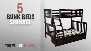 Top 10 Bunk Beds Storage [2018]: Max & Lily Solid Wood Twin over Full Bunk Bed with Under Bed ...