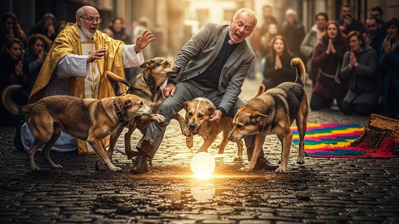 Pastor evangélico arrojó la Hostia a los perros... y los animales lo atacaron para proteger Cristo