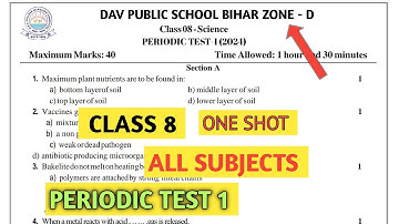 Dav class 8 periodic test 1 all subjects question paper | Dav paper Zone | 2024 |