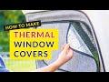 How to make easy thermal van window covers from insulation and carpet 
