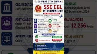 SSC CGL Recruitment 2026| 12256 Vacancies|SSC CGL 2026 Notification Out| Govt Jobs 2026#ssc #ssccgl