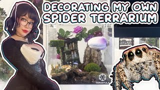 Decorating My Jumping Spider's Terrarium (Phidippus Regius) | Nixxi Cat