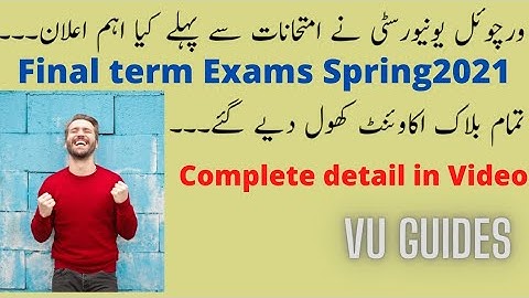 Virtual University ne sb LMS Accounts Unblock kr diay// Bilal