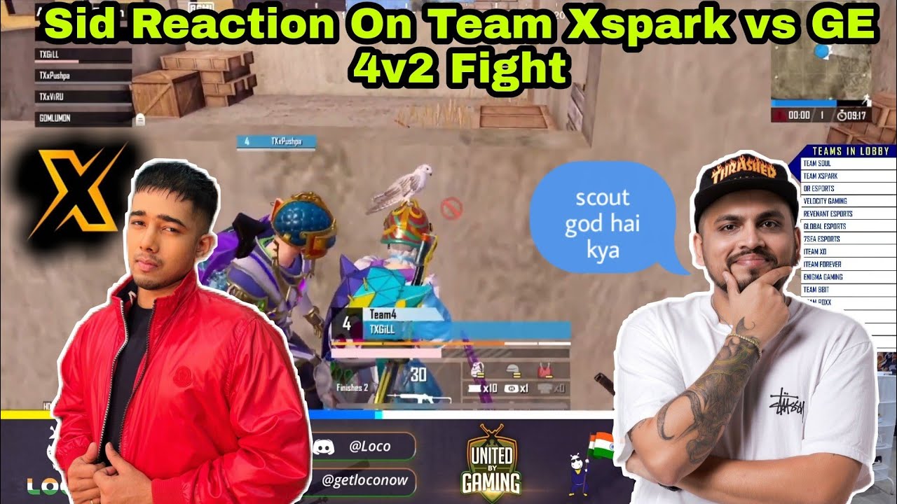 Sid Reaction On Team Xspark vs Ge 4v2 Fight 😱 SAMSUNG,A3,A5,A6,A7,J2,J5,J7,S5,S6,S7,59,A10,A20,A30