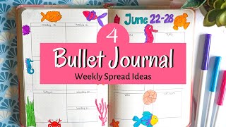 4 BULLET JOURNAL WEEKLY SPREAD IDEAS