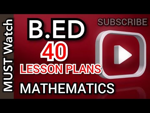 LESSON plans of mathematics for b.ed| lesson plan for math - YouTube