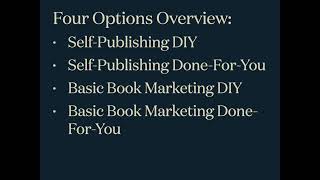 Self-publishing and basic book marketing options