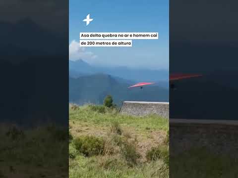 Asa delta quebra no ar e homem cai de 200 metros de altura