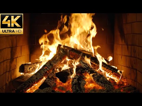 🔥 Christmas Fireplace 4K (12 HOURS) | Burning Logs & Soothing Crackling Fire Sounds