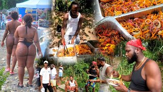 River Par with Drizzy Burke and Walking Tv Family | Seafood Cookout in Portland Jamaica🇯🇲 