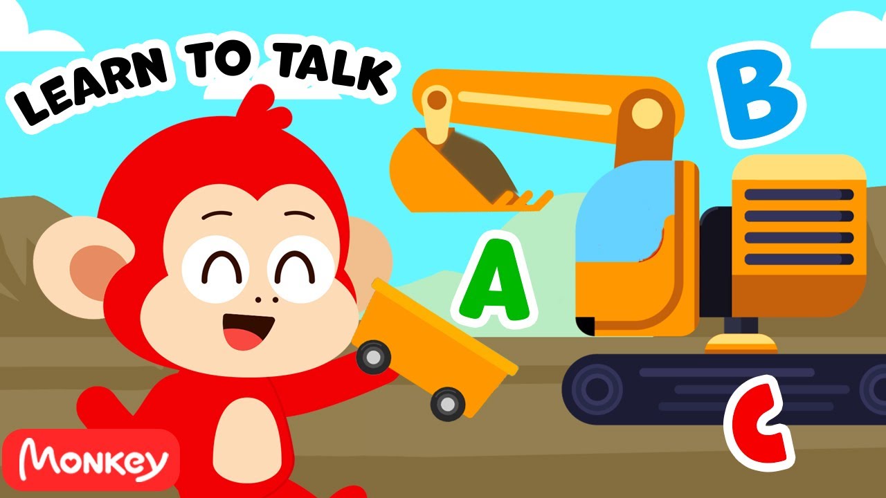 Construction Vehicles, Cars, Shapes & Animals For Kids 🚧 🚜 🏎️ 🦘 | Monkey Junior Play & Learn