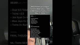 MLB American League Toronto Blue Jays (-108) vs Minnesota Twins (-111) May 3, 2026 Predictions