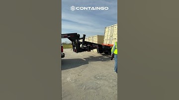 Loading a container onto our client Raka Rentals Mobilizer Trailer | ContainGo