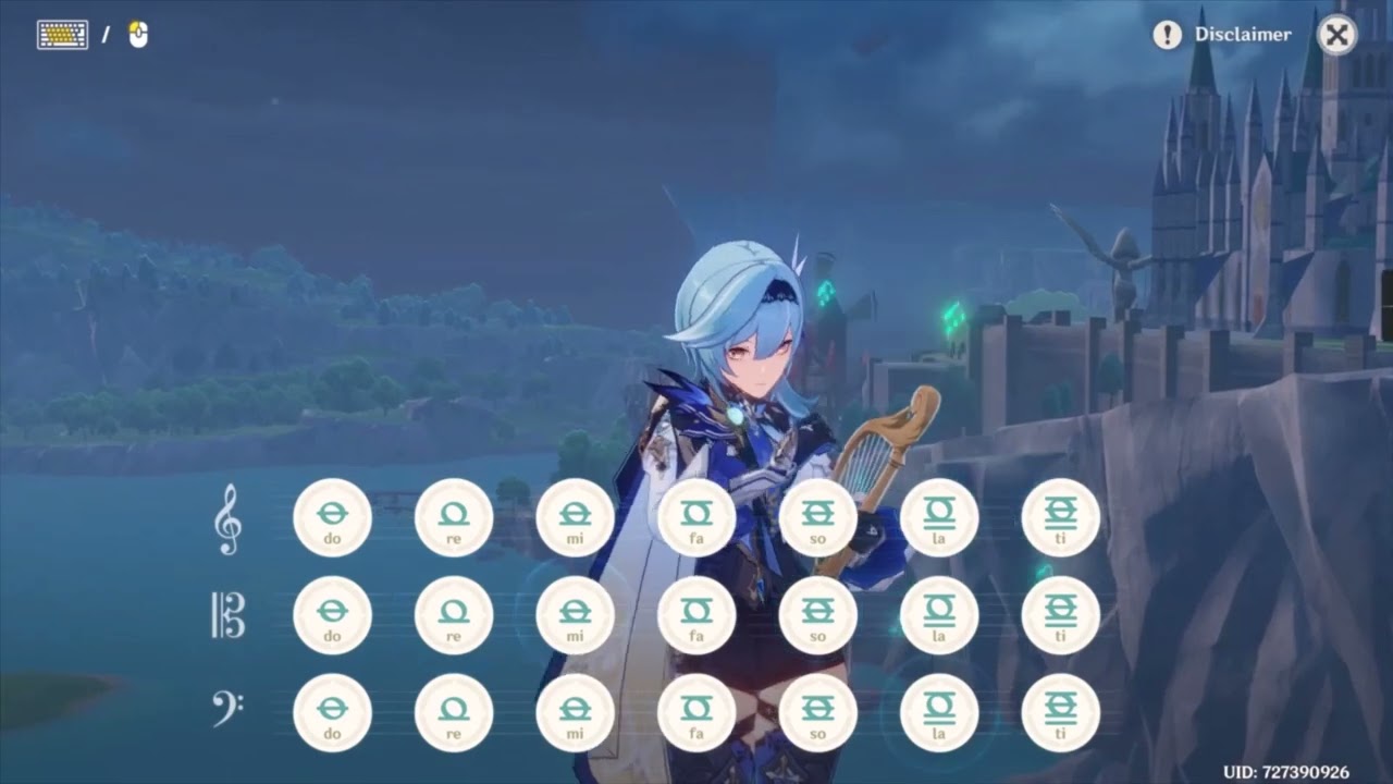 Eula theme on lyre! /Easy mode