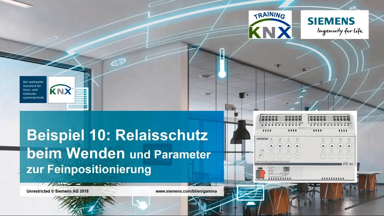 Update 3.5 Siemens KNX Sonnenschutz Anwendungen – Relaisschutz und Feinpositionierung