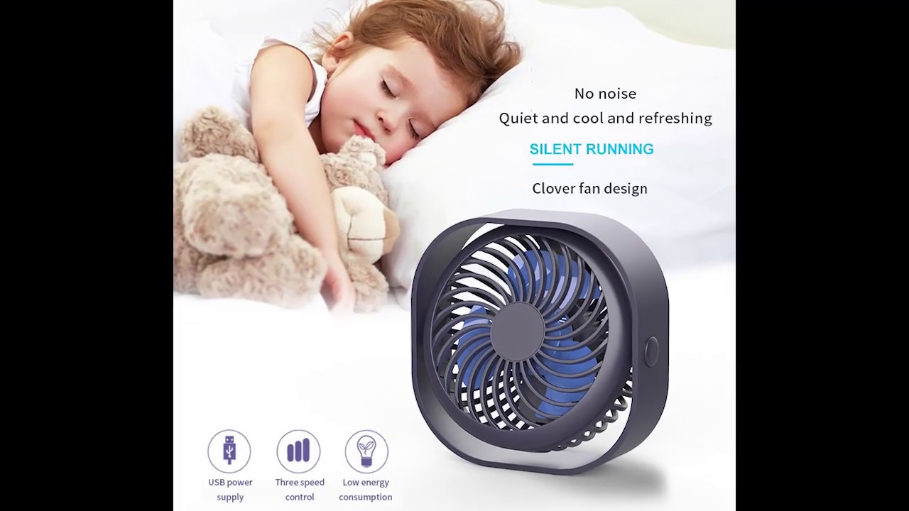 Mini USB Desktop Fan Portable 3 Speed Fan Personal Fan 360 Degree Rotation Adjustable Angle