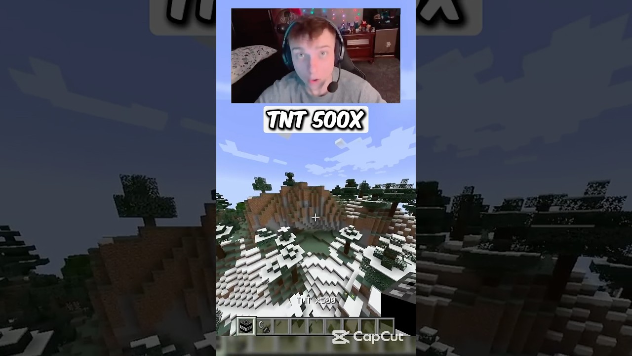 Minecraft Landscape Gets Completely Destroyed By 500x TNT Explosion 