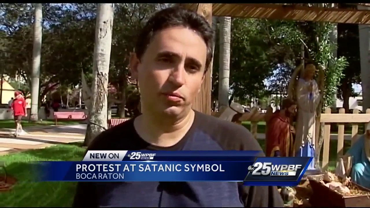 Protest held in Boca Raton over satanic display