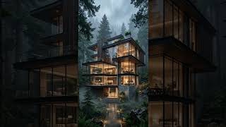 This Luxury Forest Mansion Built Itself #luxurymansion #foresthouse #modernarchitecture #aivideo
