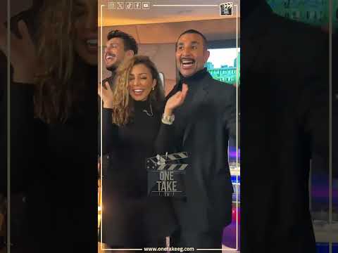 النجم احمد سعد مع صناع الالبوم احتفالا بنزول البومه حبيبنا