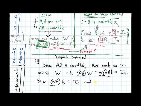 2.2-2.3 Inverse Matrices--Proof Example (Video 4)