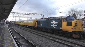 1Q97 Network Rail/Colas test train departs Colchester in style with retro Class 37